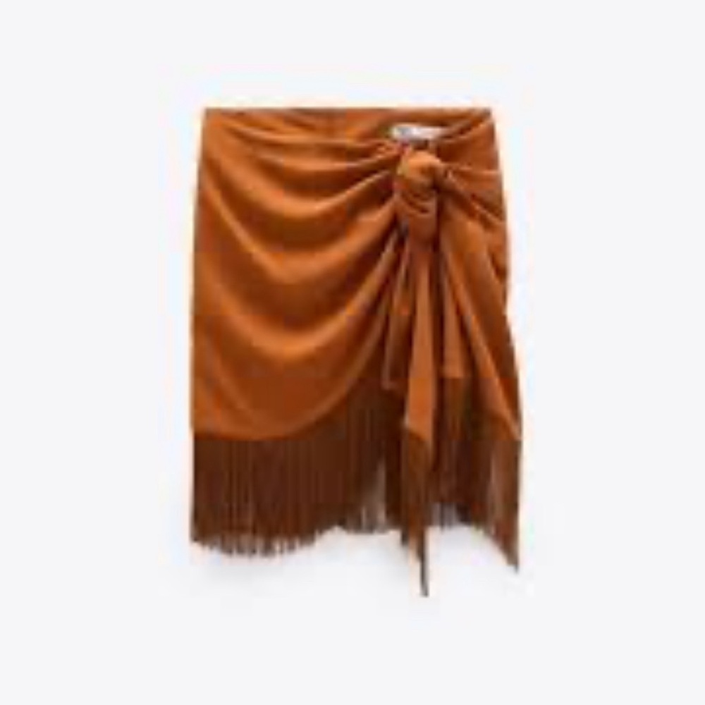 NWT Zara fringe mini skirt